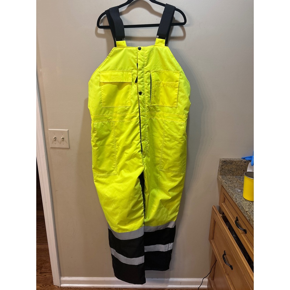 Utility Pro High Visibility Insulated Work Bib Overalls Neon Yellow UHV500